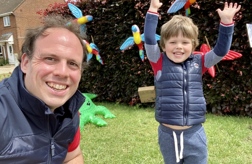 Greg with his son at "Cheddington Zoo"