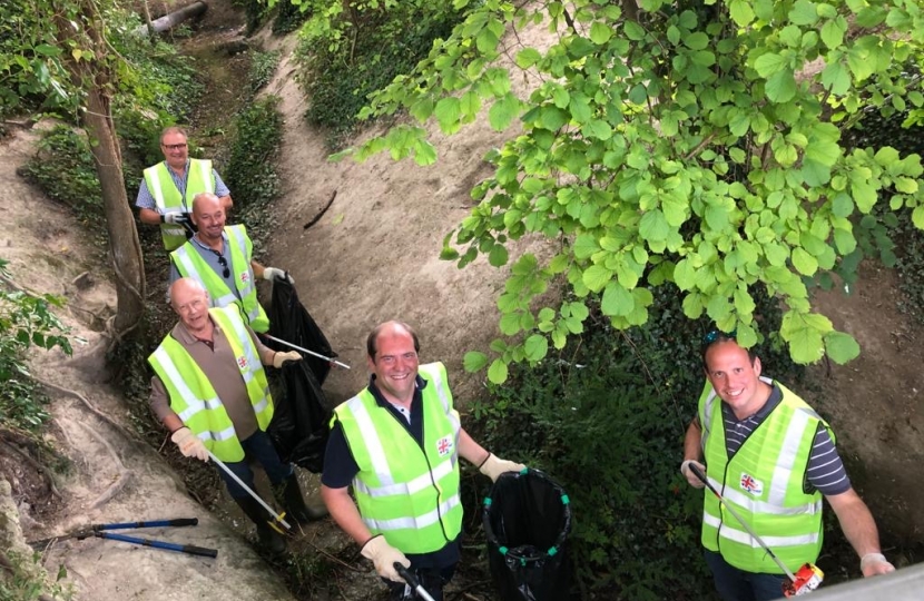 Litter picking in Monks Risborough.