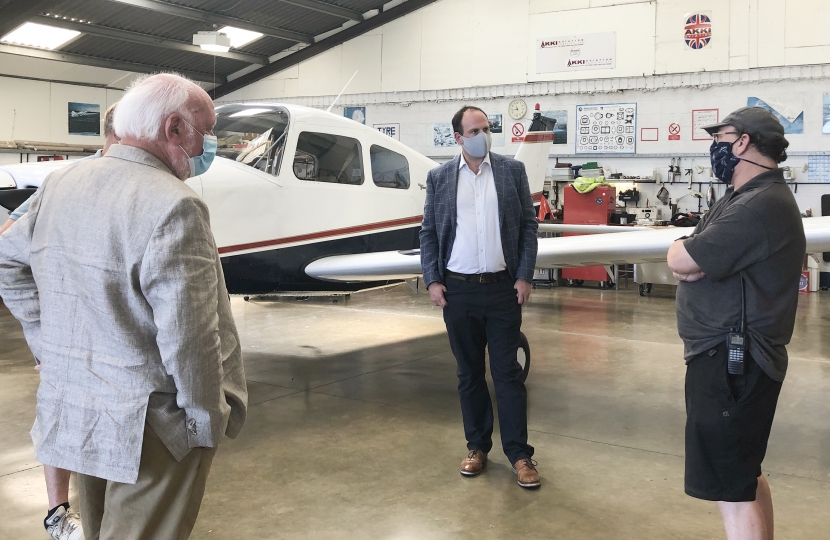 Greg being shown the work of AKKI Aviation Services