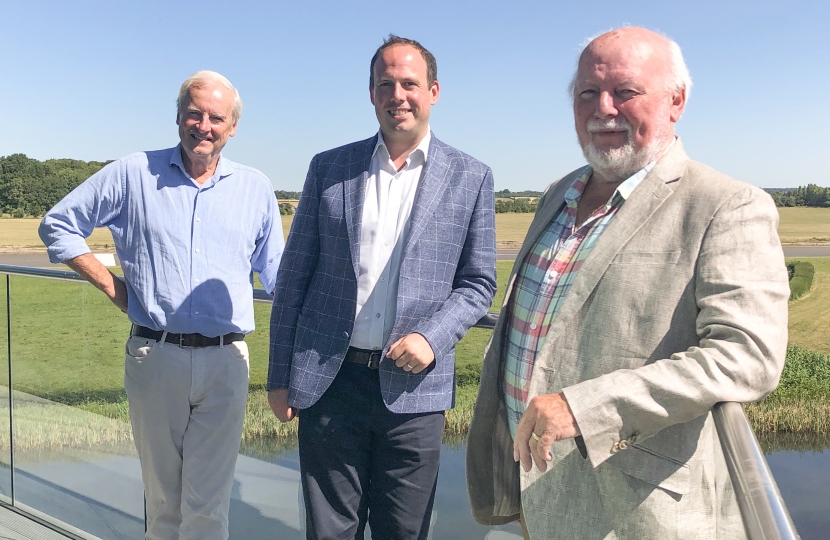 Greg at the Turweston Flight Centre with David Owen and Cllr Patrick Fealey