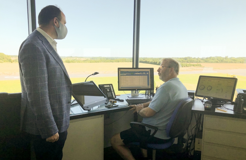 Greg being shown operations at the Turweston Tower