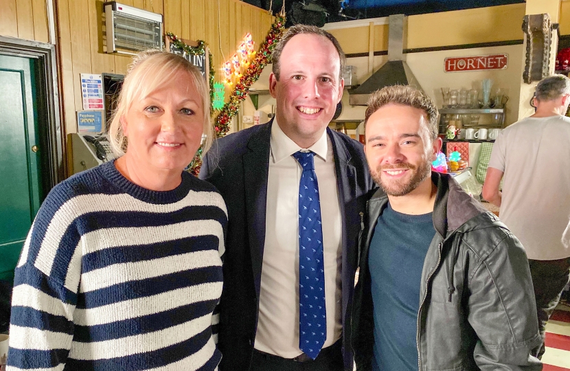 Greg on the Coronation Street set in 2019.