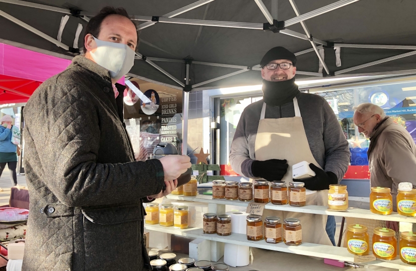 Greg stocks up at the market