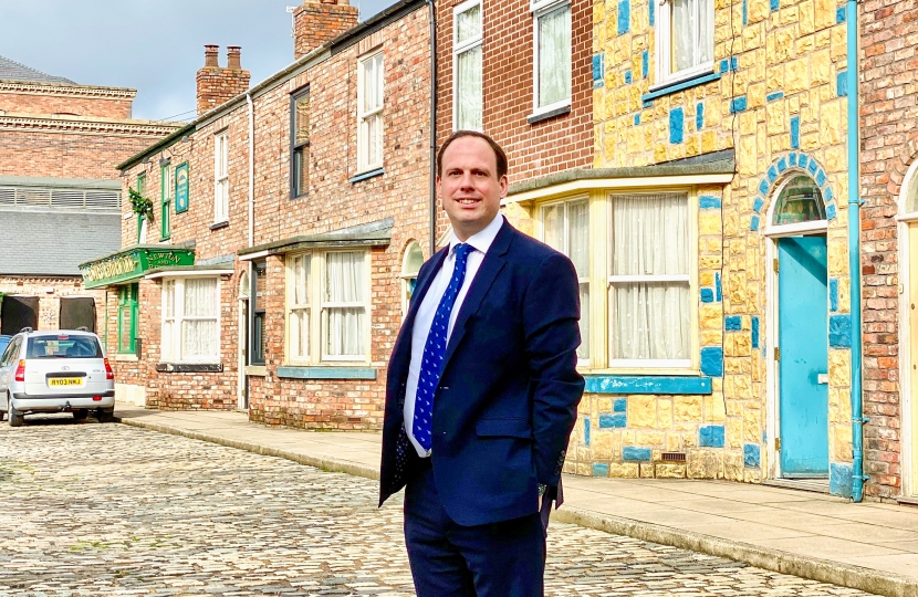 Greg on the Coronation Street set in 2019.