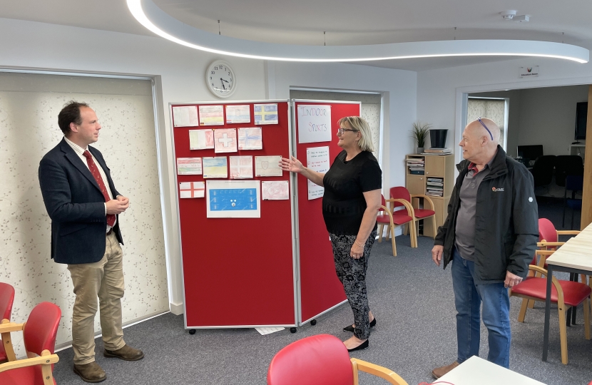 Greg at The Princes Centre with with Centre Manager Kim Challinor and Cllr Alan Turner.