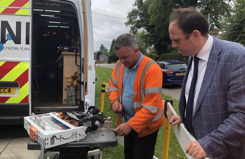 Greg is shown the Gigaclear equipment.