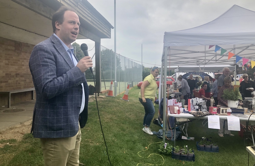 Greg opening the Long Crendon Fete 2021.