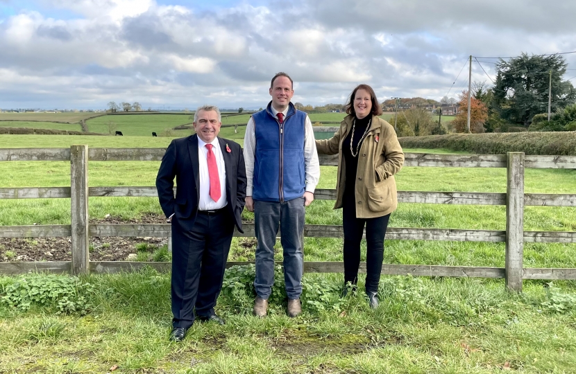 Greg Smith MP and Cllr Phil Gomm with Farming Minister Victoria Prentis MP.