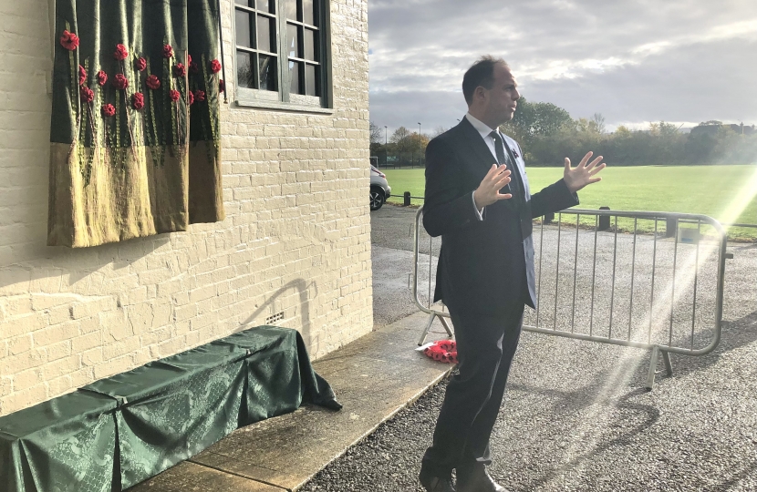 Greg unveils refurbished WW1 Memorial in Bierton