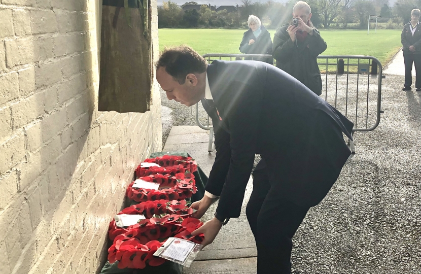 Greg unveils refurbished WW1 Memorial in Bierton