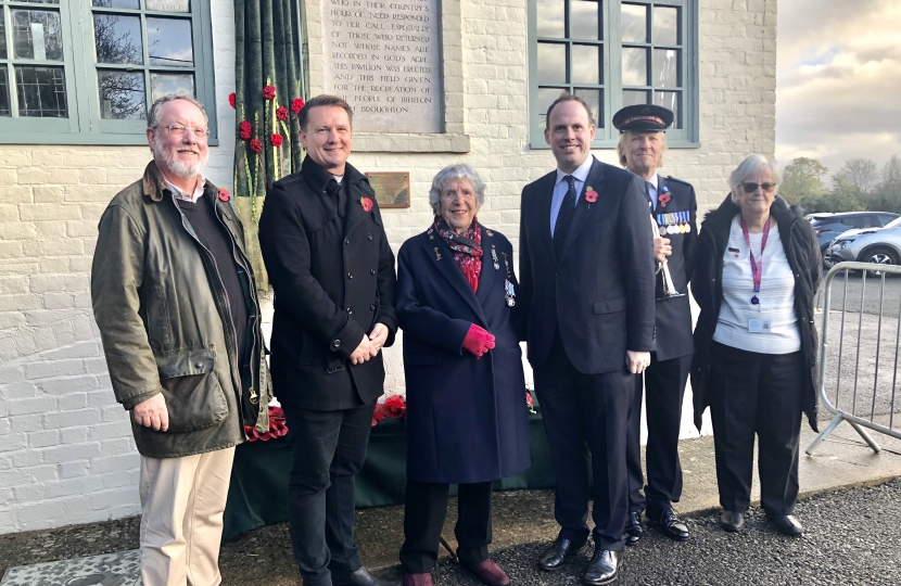 Greg unveils refurbished WW1 Memorial in Bierton