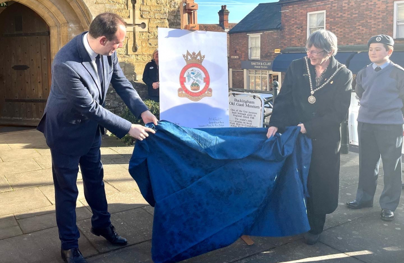 Greg unveils new Standard for Buckingham Air Cadets