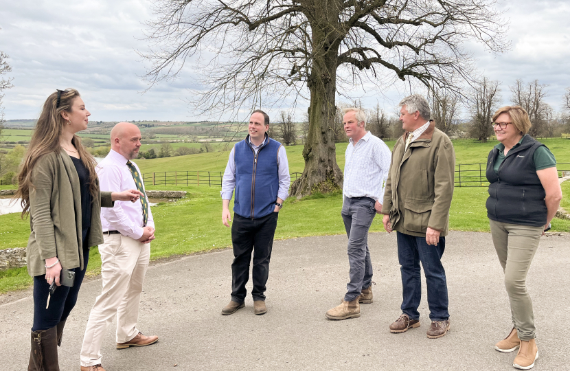 Greg Smith MP chatting to local farmers in Chilton