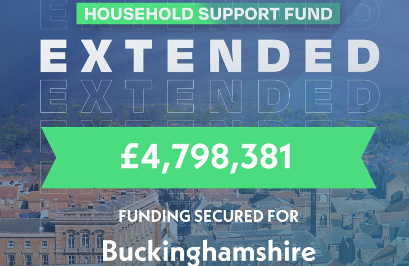 Greg Smith MP welcomes news that vulnerable residents in Buckinghamshire will benefit from £4,798,381 through the Conservative Government’s Household Support Fund