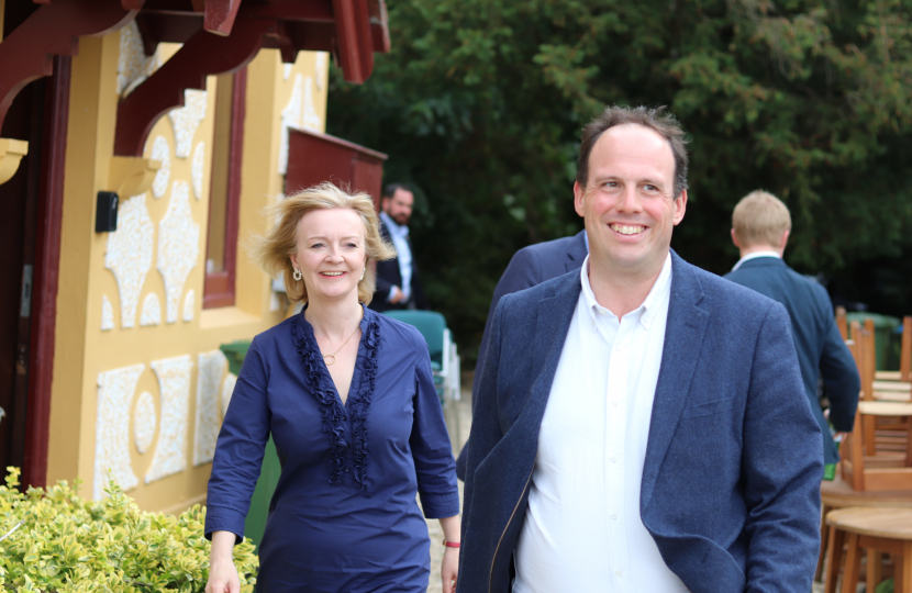 Greg welcomes Liz Truss to Waddesdon.