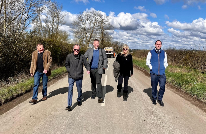 Greg conducts road damage inspection with Bucks Councillors