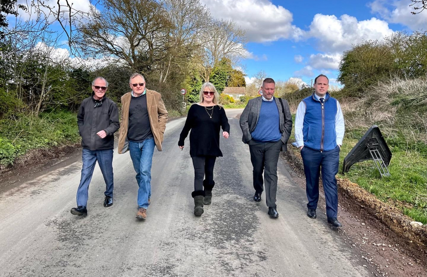 Greg conducts road damage inspection with Bucks Councillors