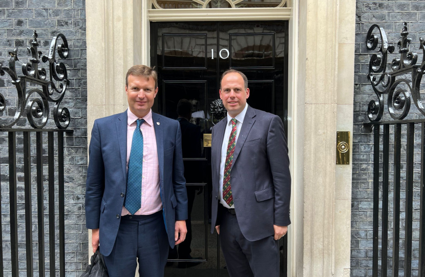 Greg with Stuart Pringle in Downing Street.