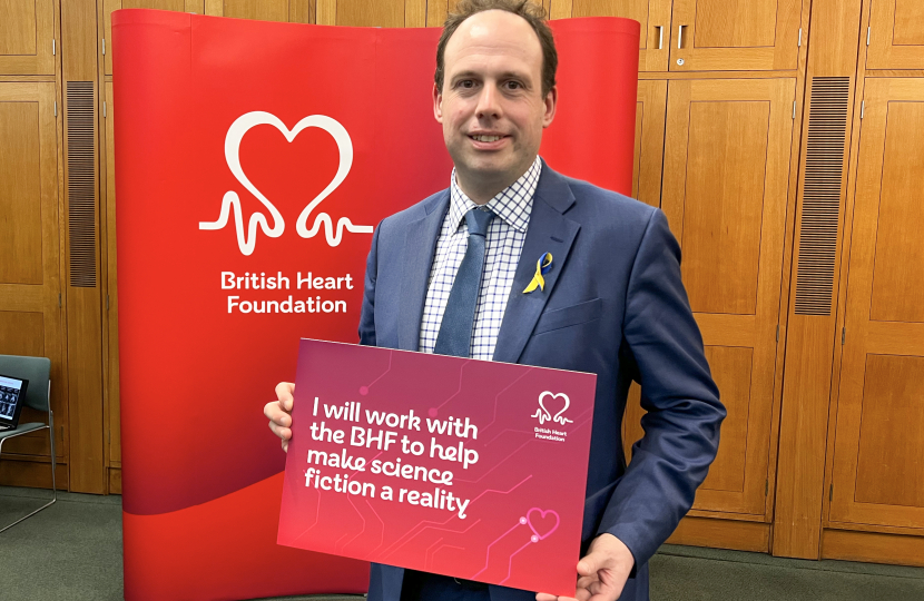 Greg pledges support to British Heart Foundation in Parliament