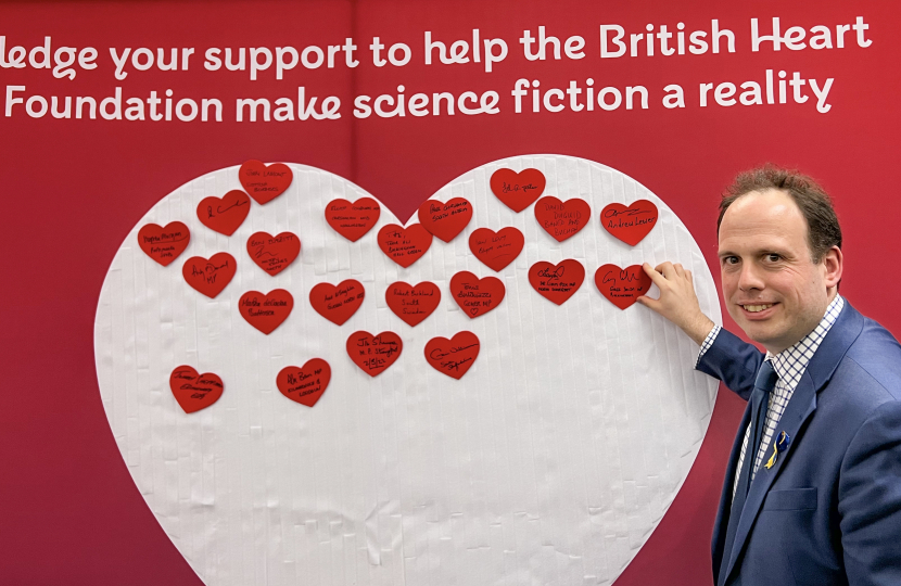 Greg pledges support to British Heart Foundation in Parliament