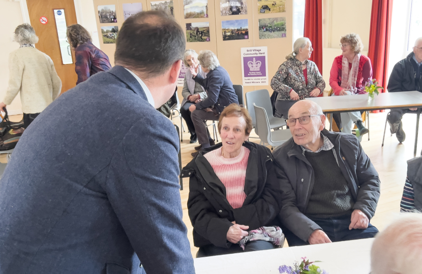 Greg congratulates Brill Village Community Herd on King's Award for Voluntary Service