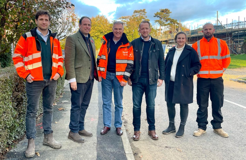 Greg with representatives from Swish Fibre in Maids Moreton.