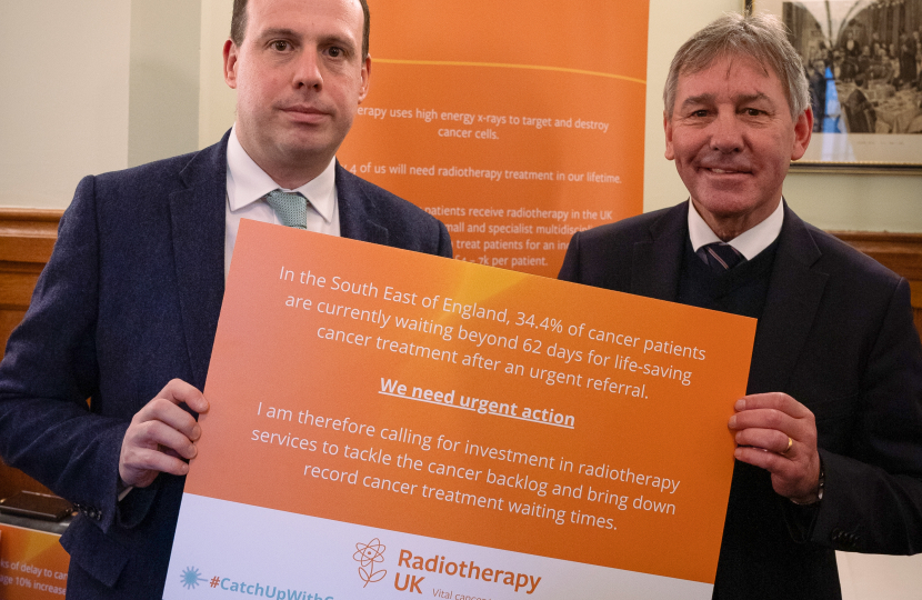 Greg Smith MP supports calls for a plan and spending needed to deliver world-class radiotherapy in the UK, at Parliamentary event ahead of World Cancer Day 