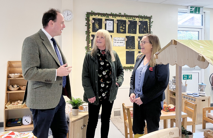 Greg sees the new early years classroom at Marsh Gibbon