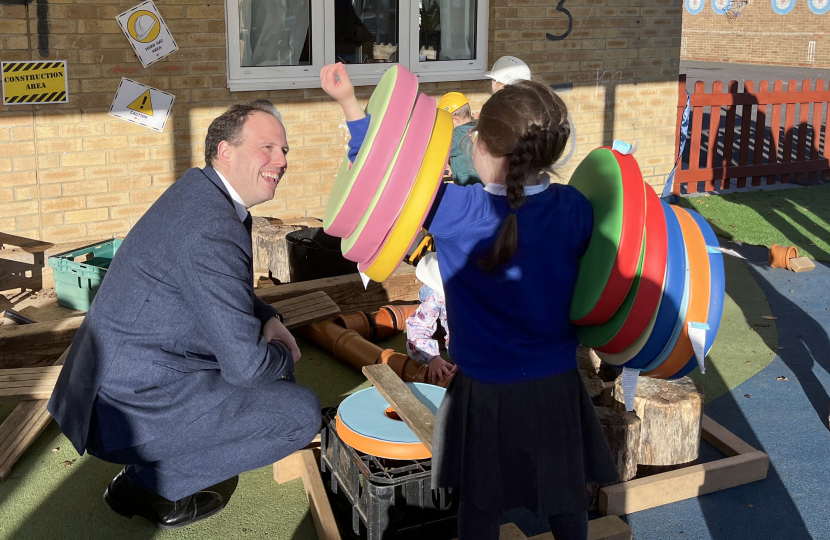 Greg opens new early years facilities at Grendon Underwood Combined School