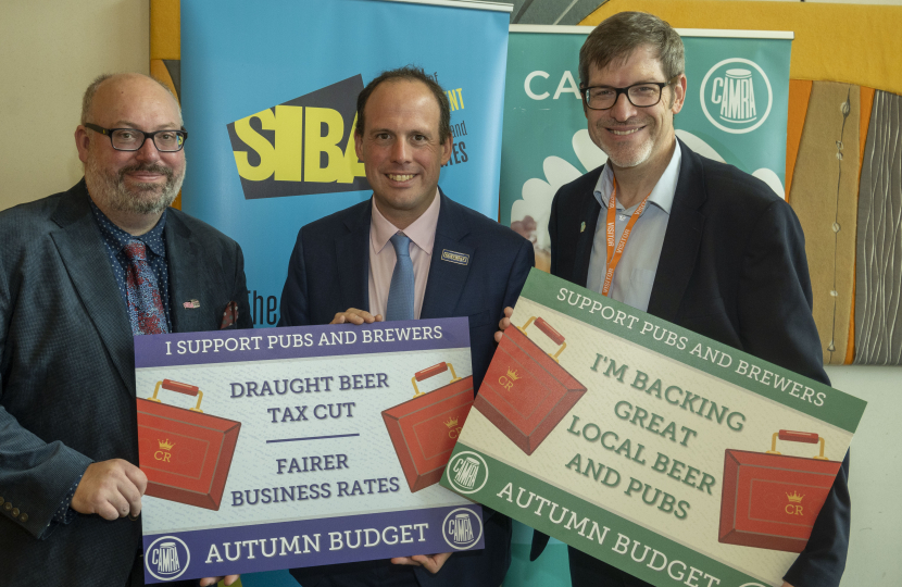 Letter to Chancellor to Support Pubs & Breweries with CAMRA Drop-in