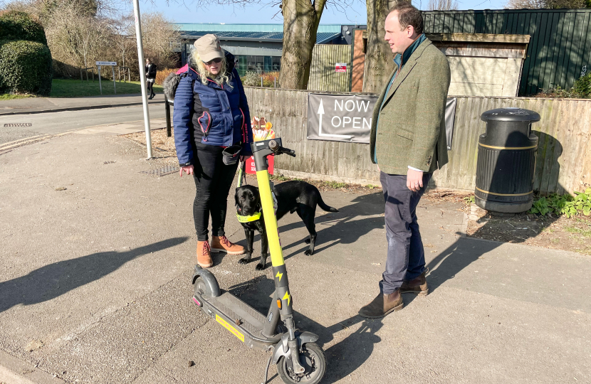 Greg with Karishma and her wonderful guide dog Hermes in Princes Risborough.