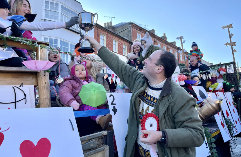 Greg awards the prize for winning float.