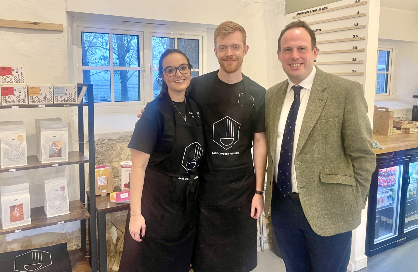 Greg with Rachel and Robbie at Base Coffee + Kitchen.