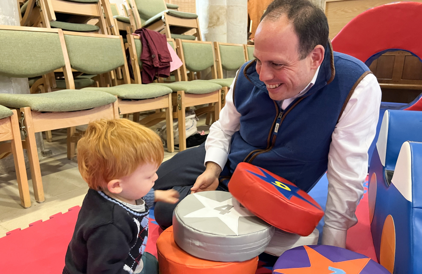 Greg's 1 year old son enjoying the play cafe equipment.