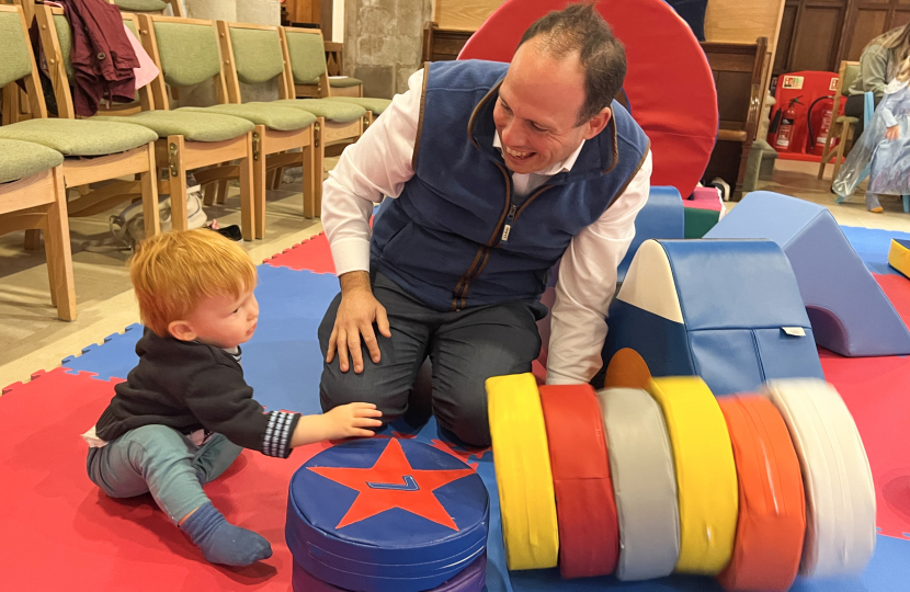 Greg's 1 year old son enjoying the play cafe equipment.