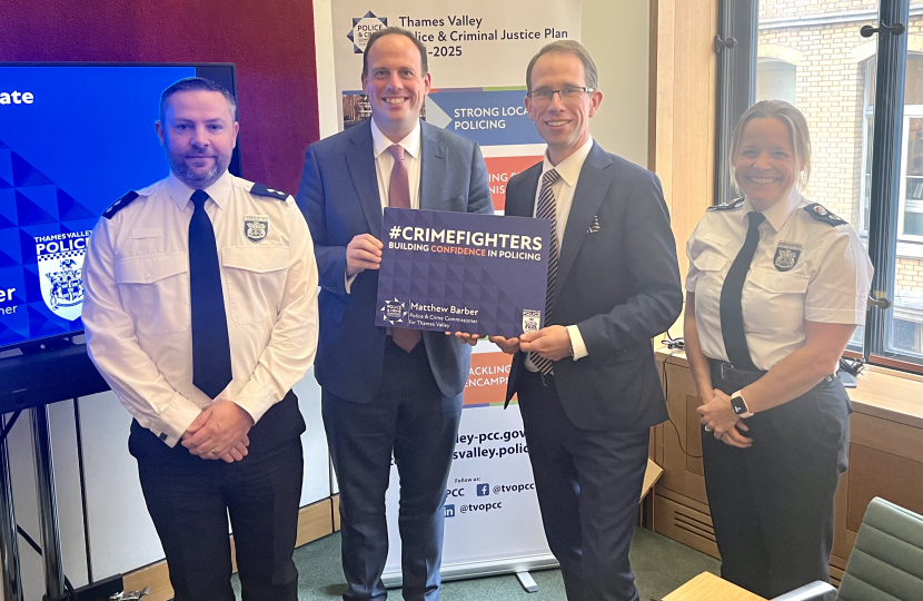 Greg meets with Thames Valley Police and Crime Commissioner in Westminster