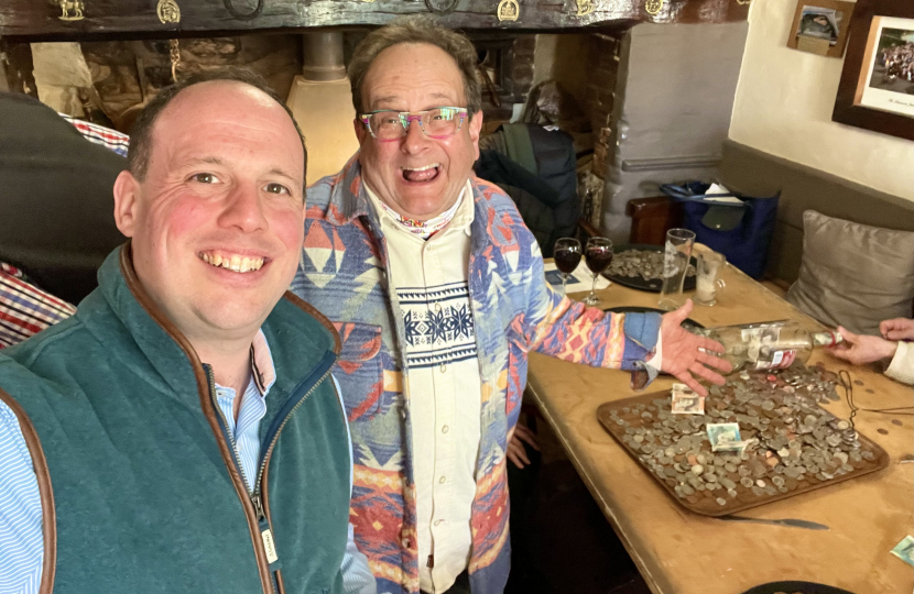 The Bell in Chearsley "big count" for Alzheimer's Society with Timmy Mallett