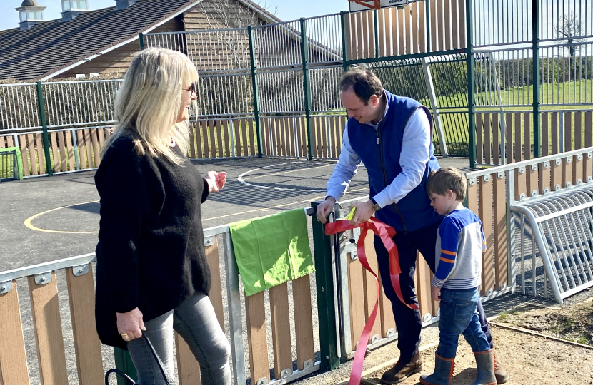 Greg opens new Multi Use Games Area in Grendon Underwood