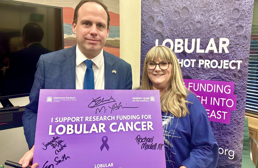 Greg backs research funding campaign for Lobular Breast Cancer