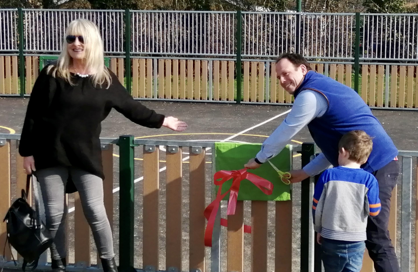 Greg opens new Multi Use Games Area in Grendon Underwood