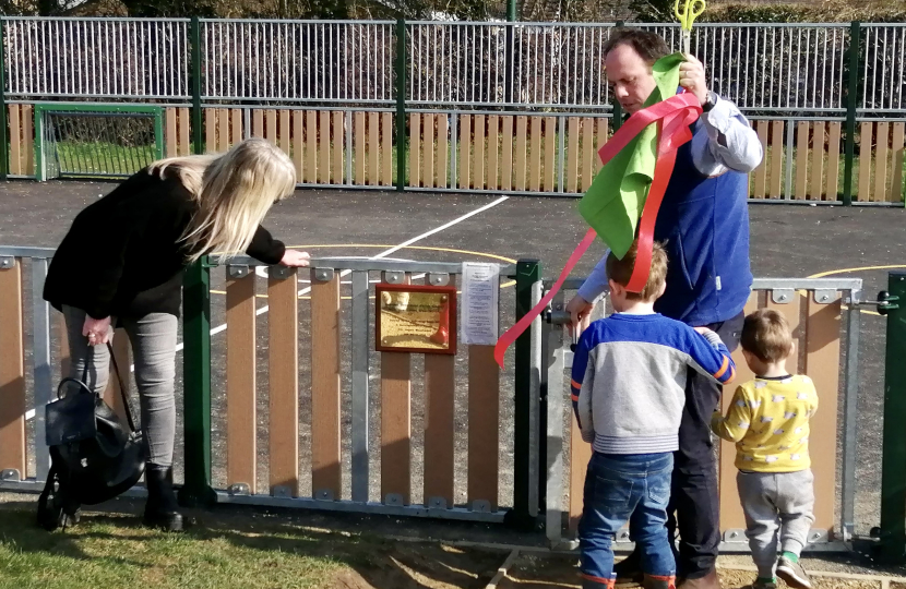 Greg opens new Multi Use Games Area in Grendon Underwood