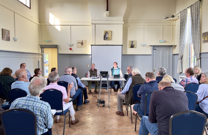 Greg chairs meeting in Botolph Claydon on Rosefield Solar Farm