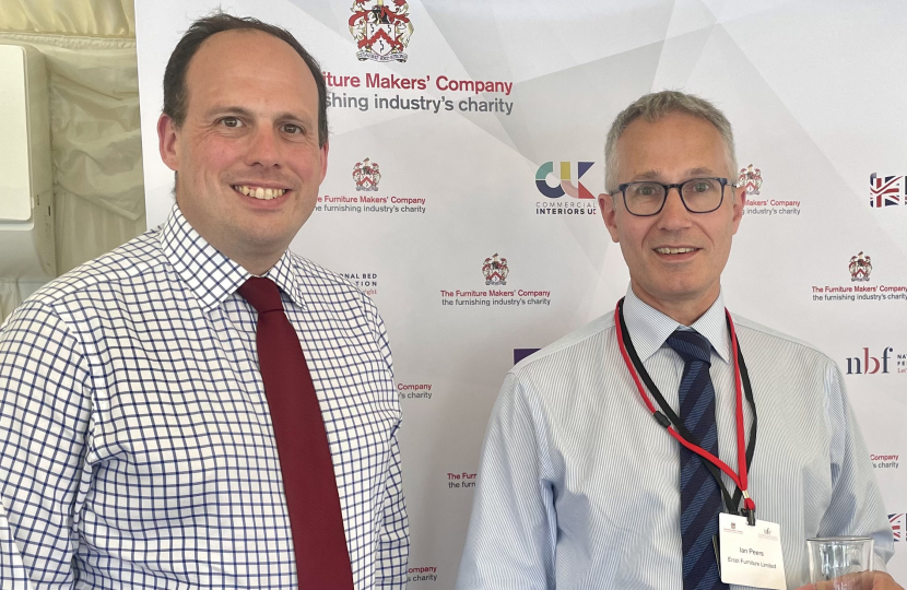 Greg with Ian Peers from Ercol in Parliament.