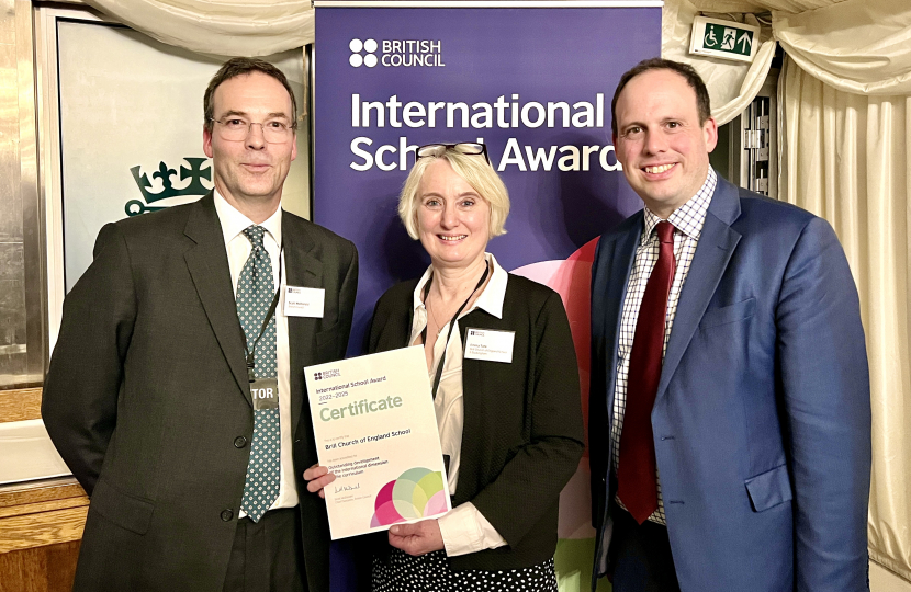 Brill CofE School commended at British Council International School Awards