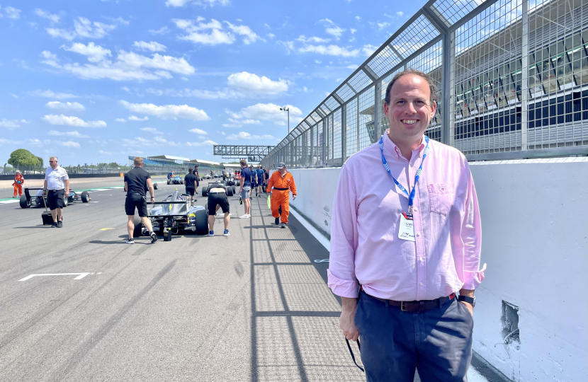 Greg presents trophies at British F4 at Silverstone