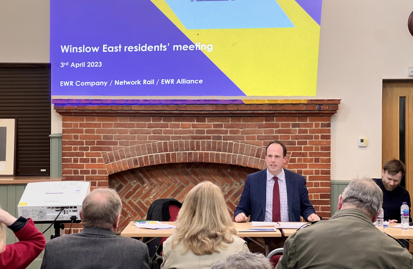 Greg chairs latest East West Rail meeting for Winslow residents whose homes back onto the railway