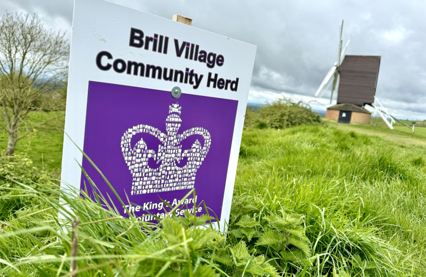 Greg congratulates Brill Village Community Herd on King's Award for Voluntary Service