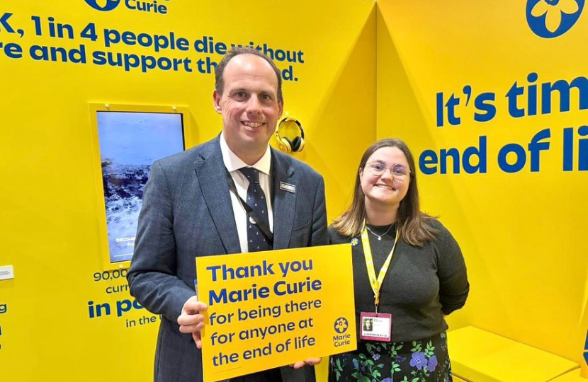 Drop-in at Marie Curie Stand at Conservative Party Conference