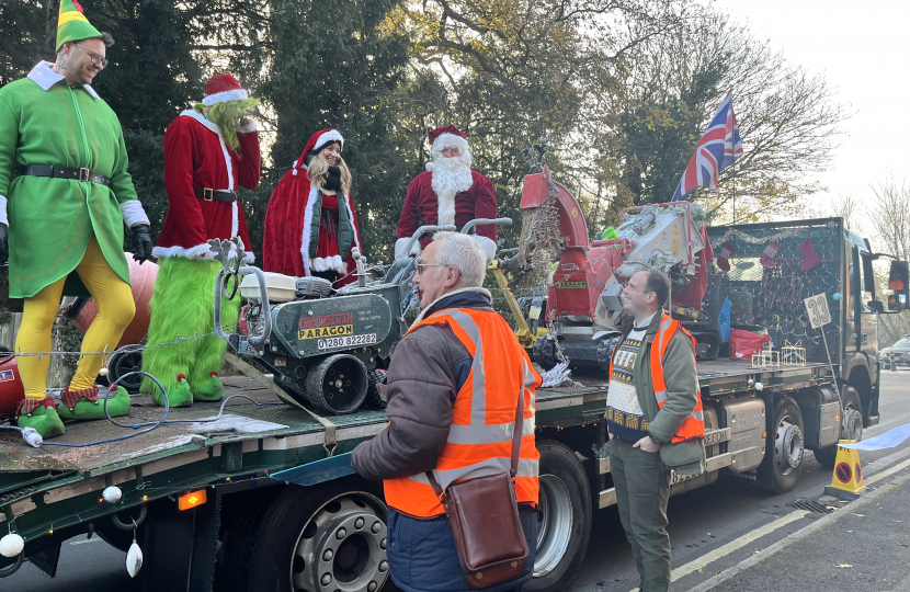 Greg at the Buckingham Christmas Parade 2022.