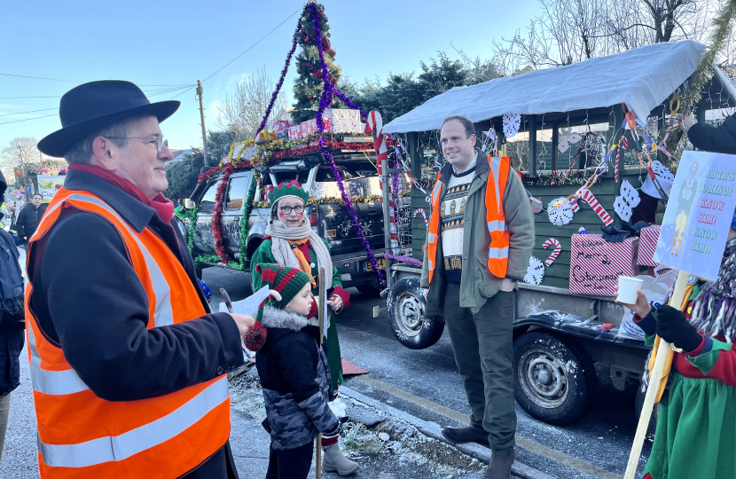 Greg at the Buckingham Christmas Parade 2022.